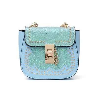 China Cross 2020 Mini Children Cute Body Fashion Sequin Rivet Children Purse Purse Handbag Little Girl Shoulder Bag Children for sale