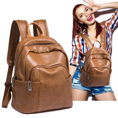 China 2021 high quality fashion vegan oil ladies handbags tote handbags vintage leather women backpack shoulder bag for sale