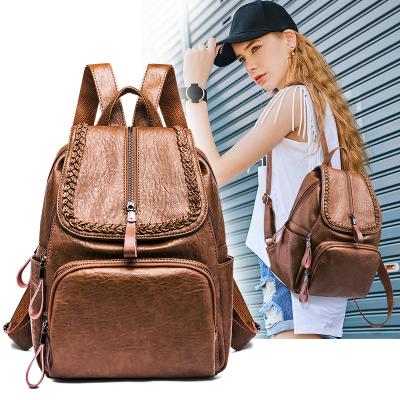 China 2021 high quality fashion vegan bag backpacks women small PU ladies sling backpack anti theft leather fashionable girls for sale