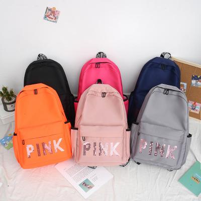 China NO 2021sequin letters waterproof girl school canvas backpacks for sale