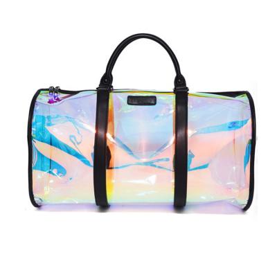 China New High Quality Clear Fashion Luggage Laser PVC Women Clutch Waterproof Female Duffel Bags Travel for sale