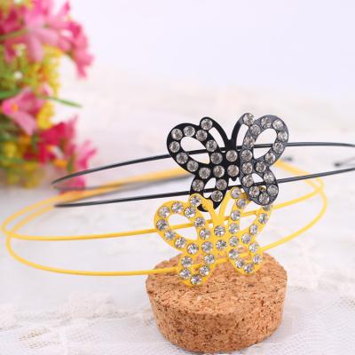 China Hot Selling Bright Colors Design Original Creative Rhinestones Butterfly Shining Headbands for sale