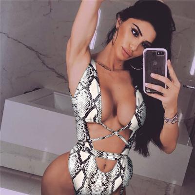 China Wholesale Sexy Bikini Cut Swimwear Plus Size TOB Women Leopard Print Bandage Swimwear for sale