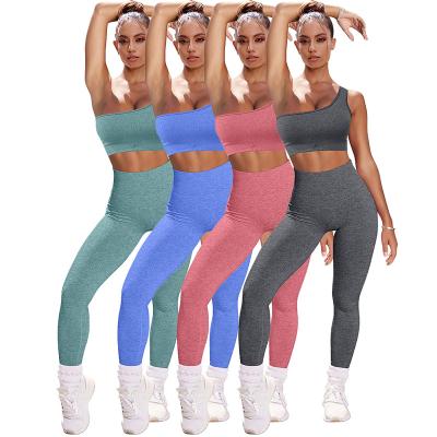 China 2022 Plus Size TOB Workout Clothing Set Sports Bra And Leggings Women Seamless Yoga Set BK008 for sale