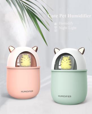 China New Arrived Beautiful 300ML Pet Humidifier Mist Maker Air Humidifier Ultrasonic USB Car Humidifier Healthy Daily Moisturize for sale