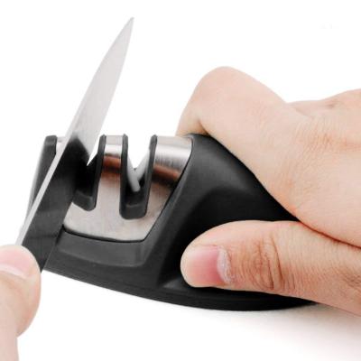 China OEM Viable Commercial Mini Manual 2 Stage Outdoor Ceramic Edge Handle Portable Professional Knife Sharpener for sale