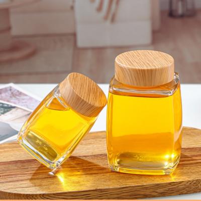 China Empty Luxury Glass Jar 1oz 3oz 6oz 9oz 12oz 16oz 24oz Glass Food Bottle Honey Jar Storage Luxury Glass Jar for sale