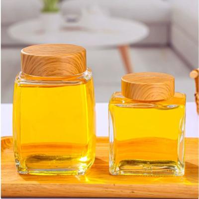 China Factory Direct Luxurious Food Factory Glass Bottle Storage Jar Honey Jar Food Packaging Jar With Screw Lid for sale