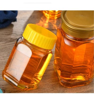 China Food factory direct honey jar glass bottle 380ml 730ml sealed octagonal glass jar with screw lid for sale