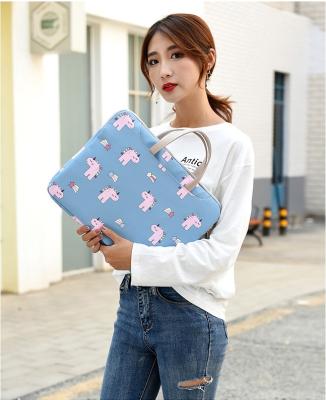 China Cotton Fabric Custom Set Girl Office Quality 14 Inch Briefcase Water Proof Nylon Laptop Protective Bags For Women Men for sale