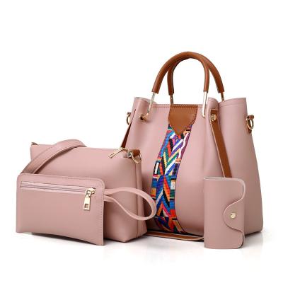 China Customization Fashion Totes Bag Designer Ladies Handbag 4pcs Set Women Handbag PU Leather Handbag for sale