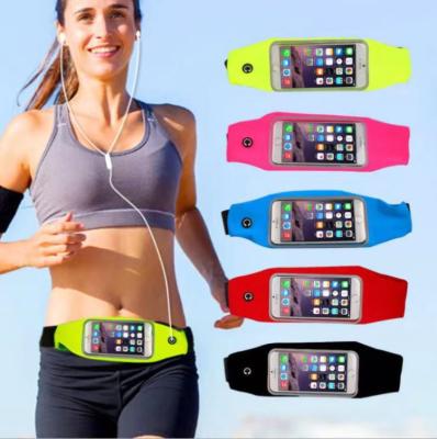 China Water Proof Customization Sports Touch Screen Mobile Phone Waist Bag Waterproof Running Fitness Fanny Waist Bag for sale