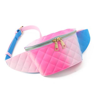 China Water Proof Customization Women Fashion Waist Bag Women Waist Bag Pussy Pack Jelly PU Leather Waist Bags for sale