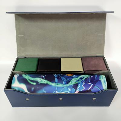 China Leather Game Storage Game Cards 2 Splitters PU Socket 1100+ Desktop Storage Case Collector Card Box for sale