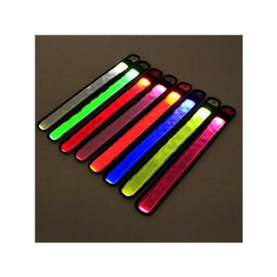 China Casual/Sporting Best-selling Outdoor Sports Led Slap Band Reflective Flashing Wristband for sale