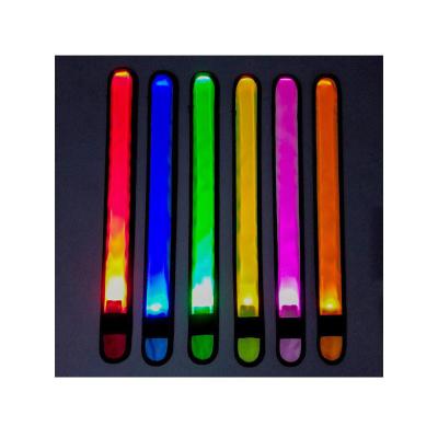 China LED Safety Flashing Band Glow Wristband Casual/Sporty Slap Wristband for sale