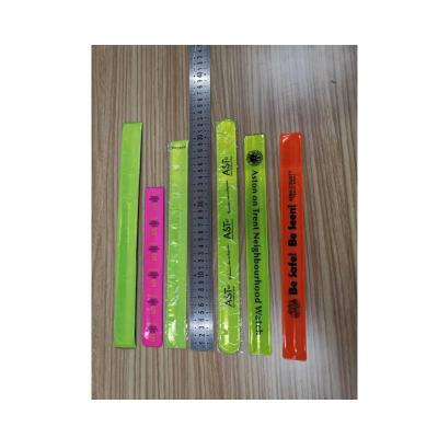 China Reflective Promotional High Quality Casual/Sporting Metal Slap PVC Snap Bracelet for sale