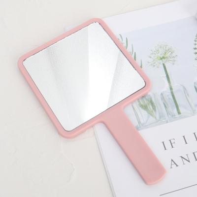 China Customized Beauty Makeup Handheld Makeup Mirror Customized Logo Beauty Salon Handle Mirror for sale