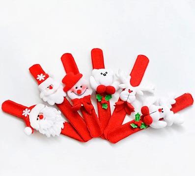 China Environmental Friendly Plastic Led Christmas Slap Bracelet for sale