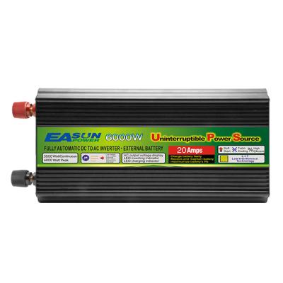 China EASUN Home Appliance 12V 24V POWER DC to AC 110V 220V 6000W Peak Power Modified Sine Wave UPS Car Inverter with Smart Fan for sale