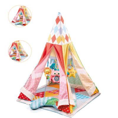 China Educational Toy Teepee Play Tent for Kids with Floor Mat Foldable Canvas Teepee Gifts for Baby or Toddler Toys for Boys and Girls Playhouse for sale