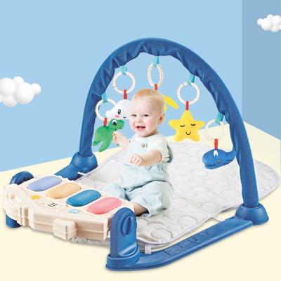 China Educational Toy Baby Play Mat Activity Gym with Music Baby Activity Center with Colorful Hanging Baby Toys Kick Pedal Piano and Crawling Mat for sale