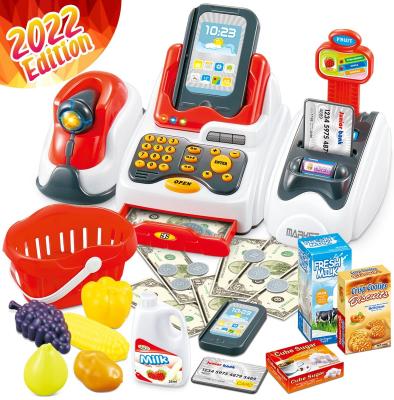 China Sounding Game Cash Register Toys For Children Learning Reader Preschool Learning Toys Money Scanner Credit Pretend Play Set for sale