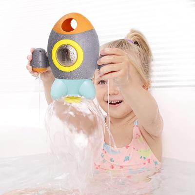 China Baby Bath Spinning Rocket Bath Toys Space Rocket Spray Water Shower Toys for sale