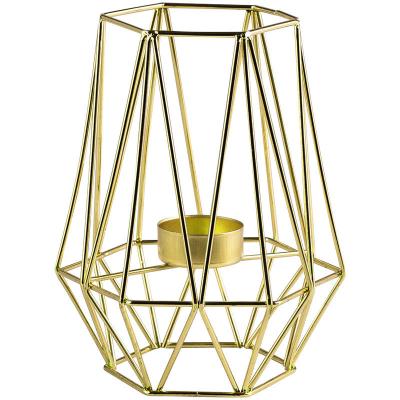 China Geometric Decoration Polygon Shape Home Decor Wedding Decors Candle Holder Candle Holder Stand Metal Candle Holde for sale