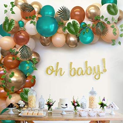 China Baby Shower Woodland Palm Leaf Animal Party Balloon Garland Arch Kit Jungle Safari Party Supplies Oh Baby Birthday Party Baby Shower Decor for sale