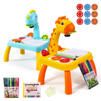 China Plastic Kids Drawing Board Set Projection Opens Table Kids Book Paints Tool Montessori Learning Educational Gift Toys For Girl for sale