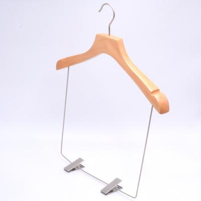 China With 2020 New Arrival Yinxiang Long Clip Wooden Suits Hanger Swim Clothes Hanger With Long Clip for sale