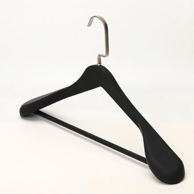 China Special Shoulder Design Clothes Garment Hangers A Plastic Grade Wide Healthy Prices With Safe Hardware for sale