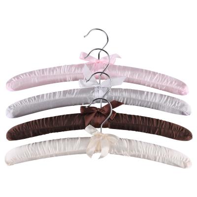 China IMHO Non-slip Ladies Elegant Cloth Hanger Satin Hanger Display Hanger for sale