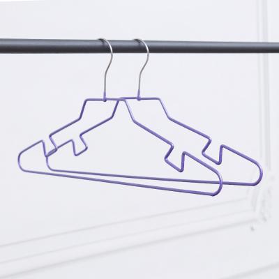 China Minimalist Colorful Plastic PVC Coated Clothes Hangers Metal Non-Slip Lightweight Drying Rack for sale