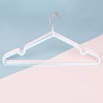 China Minimalist IMHO factory wholesale portable metal plastic coated hangers for coat clothes pants for sale