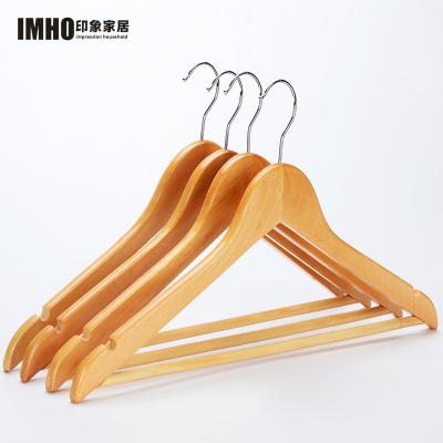 China IMHO Anti-Slip Hanger Factory Used Natural Wooden Clothes And Coat Hangers for sale