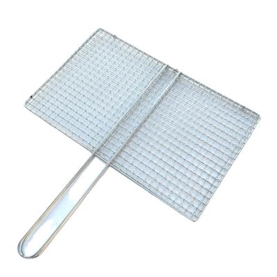 China Outdoor Woven Stainless Steel BBQ Wire Fartory Stainless Steel Mesh Family Barbecue Grills Portable Plain Weave BBQ Factory2021NEW for sale