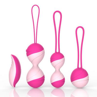 China ABS+Silica Gel ABS+Silica Gel Silicone Kegel Balls Set with Remote Control Female Kegel Ball Massage Vibrating Egg for Vaginal Tightening for sale