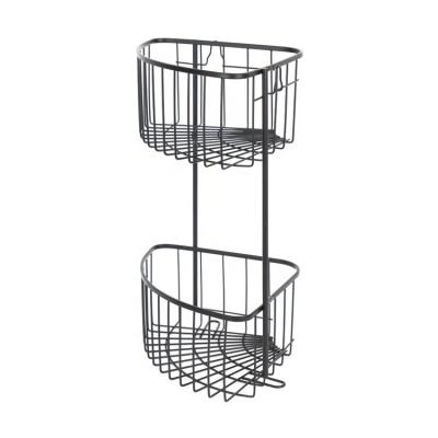 China Wall Mounted Type Chrome Finished Metal Cheap Wall Hung Wire Basket For Kitchen High Hardness And Bathroom Shower Rack for sale