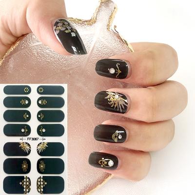 China Fashionable Premium Nail Art Stickers Gel Nails Stickers High Quality Nail Polish Strips Korea Private Label for sale