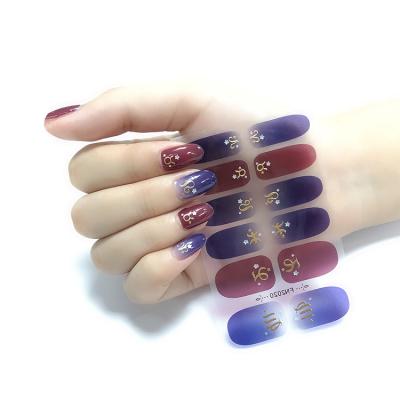 China Trendy Colorful Nail Art Stickers Logos Designs For Beauty Full Cover Wraps Gel Nail Polish Sticker for sale