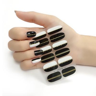 China 2021 Trendy Hot Sale Designs 12 Newest Arrival Gel Polish Nail Sticker Wrapping Tips Nail Wraps for sale