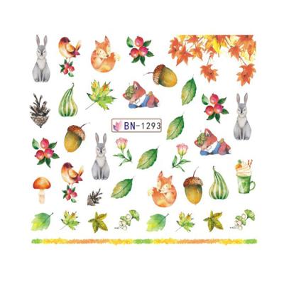 China Environmental Printing Thanks Giving Nail Art Stickers 2020 Water Decals Transfer BILLION Series Manicure Japan Accessories Autumn Fall Hot for sale