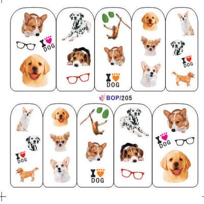 China Easy Apply Nail Art Design Manufacturers Water Printing Cute Cat And Dogs Water Transfer Nail Stickers for sale