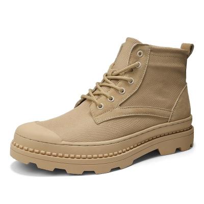 China Fashion Trend New Style Men Fashion Canvas Martin Boots Casual High Top Shoes Breathable Military Boots Customize for sale