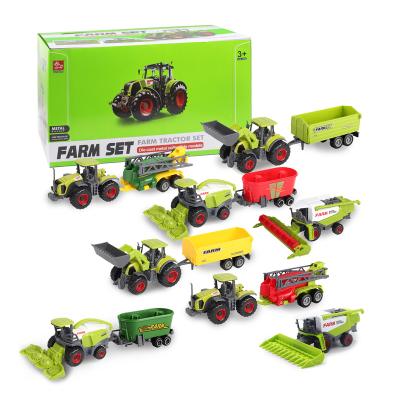 China Toy Hot Sell 24Pcs 1:64 Diecast Durable Tractor Set With Cars Toys Box Farm Tractors And Durable Tractor Toy Car for sale