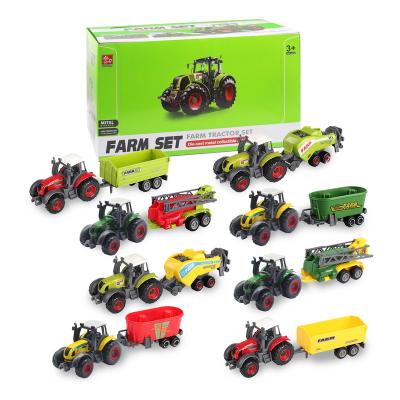 China Toy Factory Hot Sales Hot Diecast Style 1:64 24Pcs Farm Tractor Durable Diecast Toy Vehicle Small Metal Car For Kids for sale