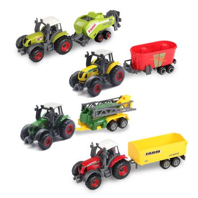 China Toy Amazon Hot Selling Diecast 2023 1Pcs Random Style 1:64 Tending Durable 4Wd Mini Tractors Set Small Diecast Metal Car Toys for sale