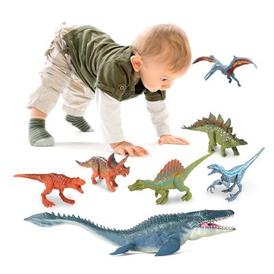 China Hot 2023 New Promotion PVC Small Style 7Pcs Dinosaur Plastic Model Tending Toys For Kids for sale